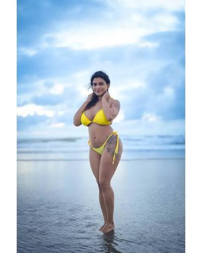 resmi nair yellow bikini
